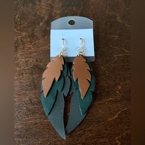 Layered feather earrings